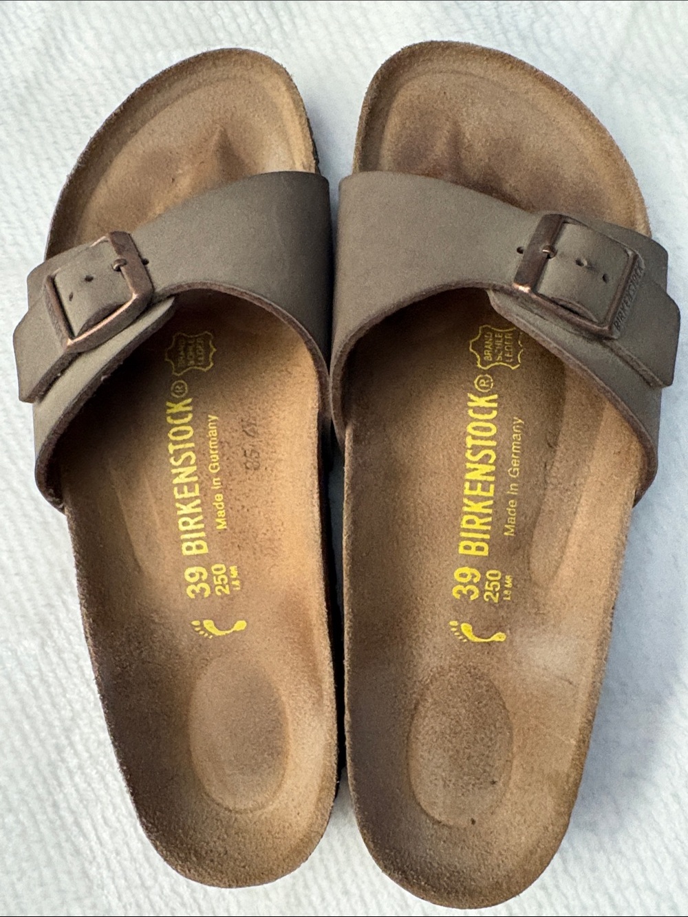 Birkenstock Madrid Brown Single-Strap Cork Footbed Sandals Size 39